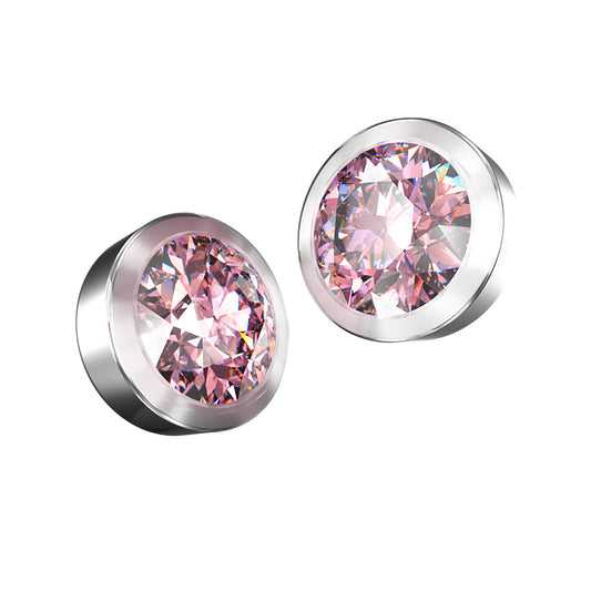 Shiny Circle Silver Pink