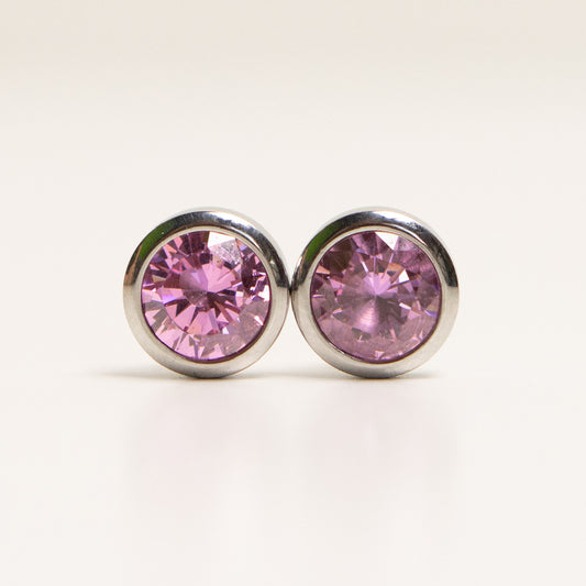 Shiny Circle Silver Pink